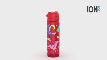 Auslaufsichere, schlanke Wasserflasche, Recyclon™, Einhörner, 500 ml (18 oz)