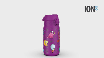 Leak Proof Kids Water Bottle, Stainless Steel, Aliens, 400ml (13oz)