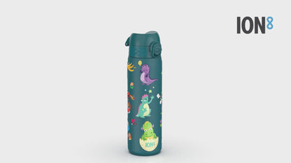 Leak Proof Slim Water Bottle, Stainless Steel, Dragons, 600ml (20oz)