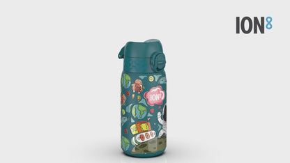 Auslaufsichere Kinderwasserflasche, Edelstahl, Space, 400 ml (13 oz)