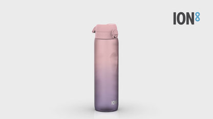 Leak Proof 1 Litre Water Bottle with Times to Drink, Recyclon, Purple & Rose, 1L