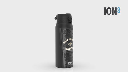 NFL x ION8 Insulated Steel Water Bottle, NFL Saints, 750ml (24oz)