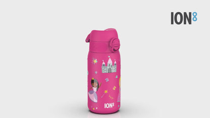 Auslaufsichere Kinderwasserflasche, Edelstahl, Prinzessin, 400 ml (13 oz)