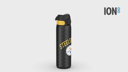 Auslaufsichere, schlanke Wasserflasche, Edelstahl, NFL Steelers, 600 ml (20 oz)