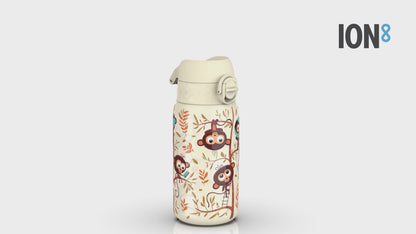Leak Proof Kids Water Bottle, Stainless Steel, Monkeys, 400ml (13oz)