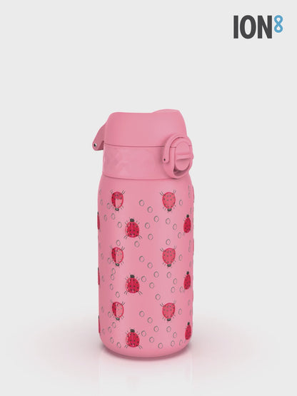 Leak Proof Kids Water Bottle, Stainless Steel, Ladybugs, 400ml (13oz)