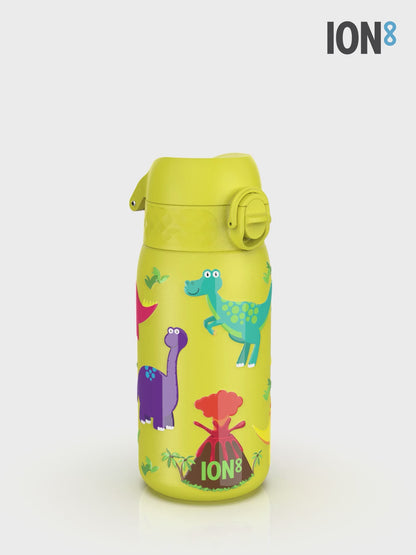 Leak Proof Kids Water Bottle, Stainless Steel, Dinosaurs, 400ml (13oz)