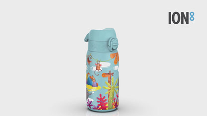 Leak Proof Kids Water Bottle, Stainless Steel, Safari, 400ml (13oz)