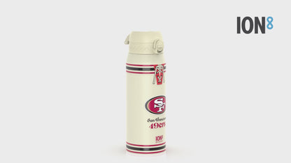 NFL x ION8 Insulated Steel Water Bottle, NFL 49ers, 750ml (24oz)