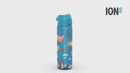 Leak Proof Slim Water Bottle, Recyclon, Airplanes, 500ml (18oz)