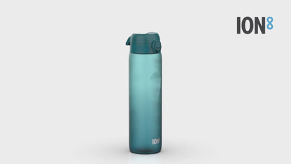 Leak Proof 1 Litre Water Bottle with Times to Drink, Recyclon, Teal & Blue, 1L