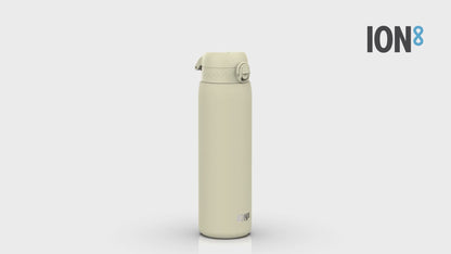 Leak Proof 1 Litre Water Bottle, Stainless Steel, Creamy White, 1L
