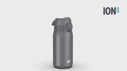 Auslaufsichere Wasserflasche, Edelstahl, Grau, 400 ml (13 oz)