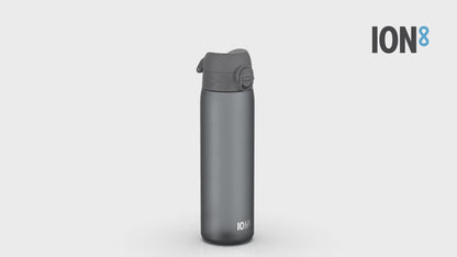 Leak Proof Medium Water Bottle with Straw, Recyclon, Grey, 500ml (18oz)
