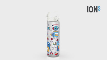 Leak Proof Slim Water Bottle, Recyclon, Robots, 500ml (18oz)