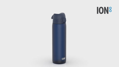 Leak Proof Medium Water Bottle with Straw, Recyclon, Navy, 500ml (18oz)