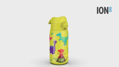 Leak Proof Kids Water Bottle, Stainless Steel, Dinosaurs, 400ml (13oz)