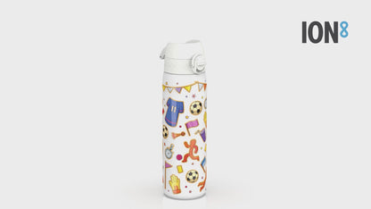 Leak Proof Slim Thermal Steel Water Bottle, Insulated, Football, 500ml (17oz)