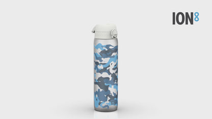 Leak Proof 1 Litre Water Bottle with Times to Drink, Recyclon, Camouflage, 1L