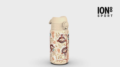Leak Proof Kids Water Bottle, Stainless Steel, Monkeys, 400ml (13oz)