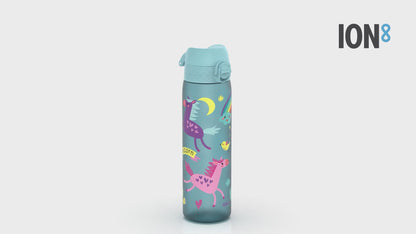 Auslaufsichere, schlanke Wasserflasche, Recyclon™, Einhörner, 500 ml (18 oz)