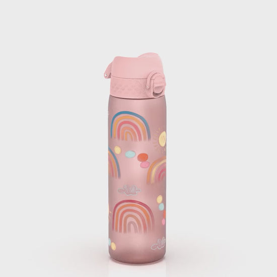 360 Video View of Ion8 Leak Proof Slim Water Bottle, BPA Free, Rainbows, 600ml (20oz)