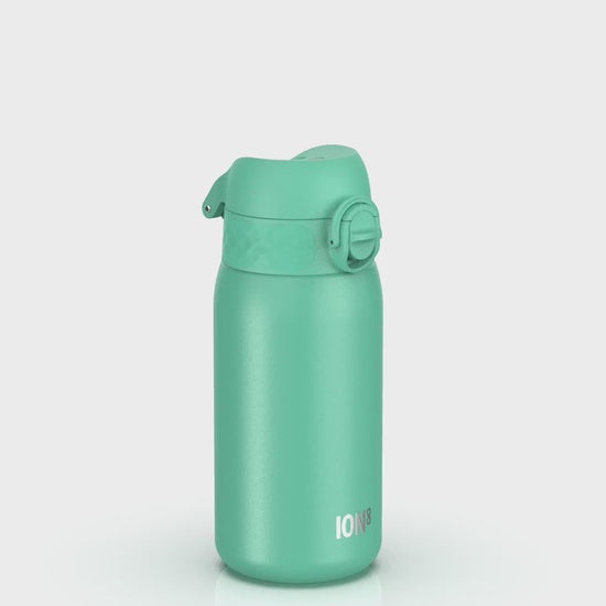 360 Video View of Ion8 Leak Proof Kids Water Bottle, Stainless Steel, Teal, 400ml (13oz)