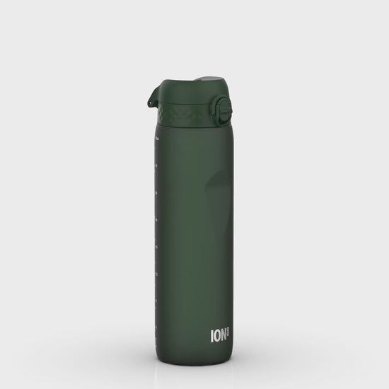 360 Video View of Ion8 Leak Proof 1 litre Water Bottle, BPA Free, Dark Green, 1100ml (36oz)