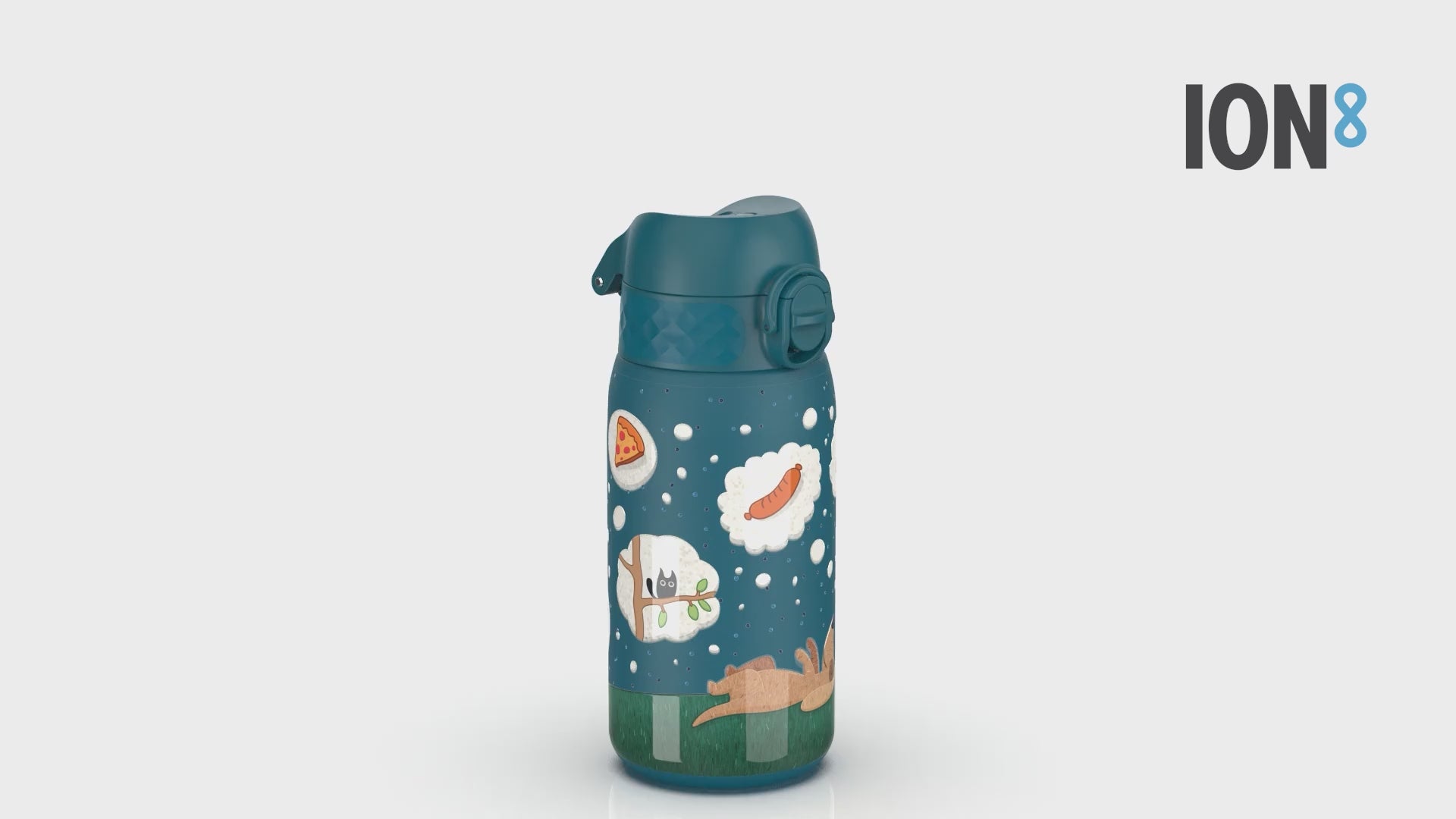 360 Video View of Ion8 Leak Proof Kids Water Bottle, Stainless Steel, Dog Dreaming, 400ml (13oz)