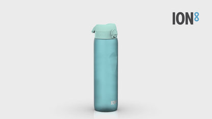 1 litre Water Bottle with Times to Drink, Recyclon™, Motivational Sonic Blue, 1L
