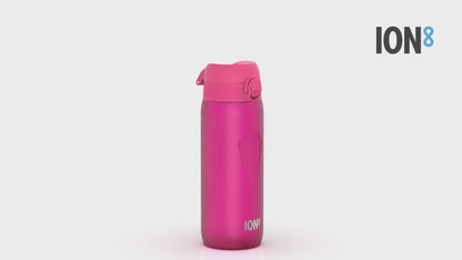 360 Video View of Ion8 Leak Proof Water Bottle, BPA Free, Pink, 750ml (24oz)