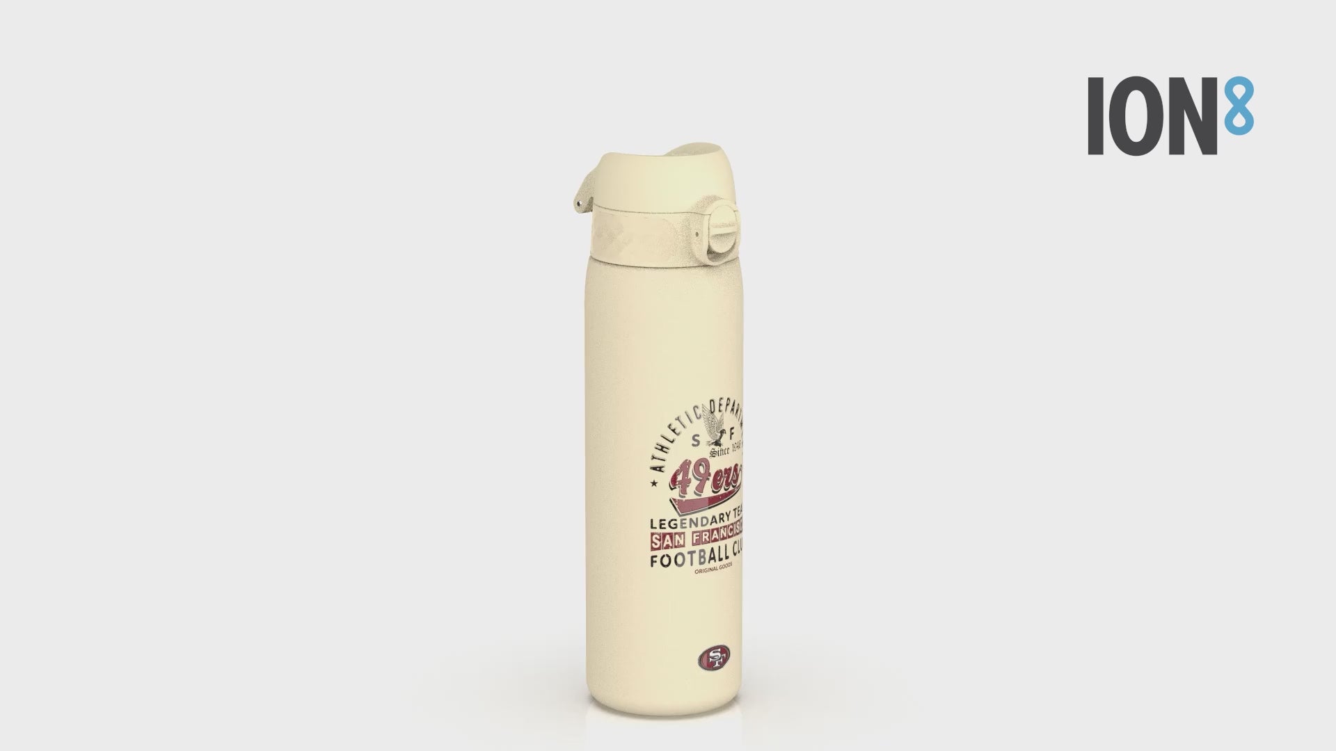 360 Video of Ion8 Leak Proof Slim Water Bottle, Stainless Steel, NFL 49ers, 600ml (20oz)