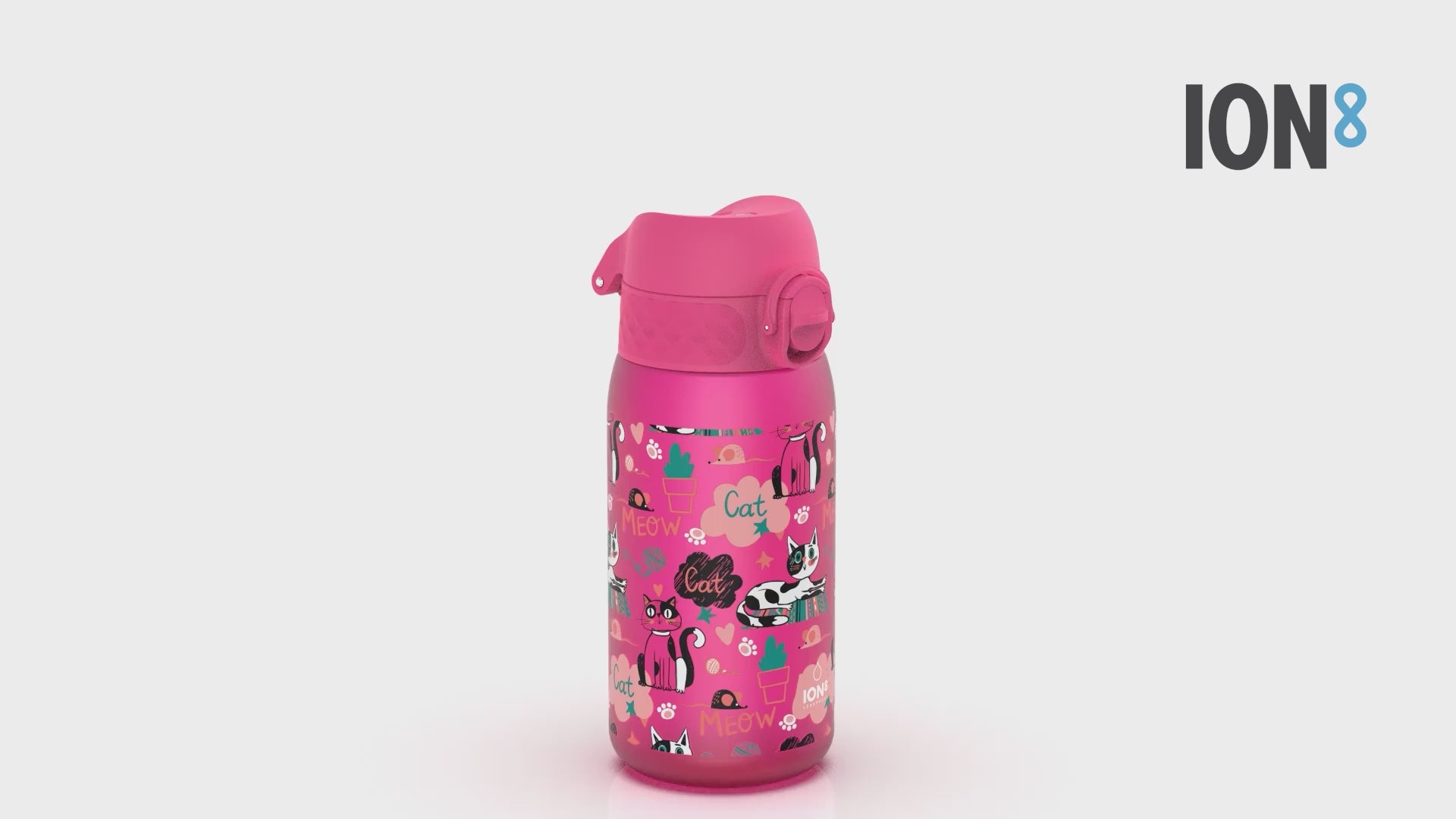 360 Video View of Ion8 Leak Proof Kids Water Bottle, BPA Free, Kittens, 400ml (13oz)