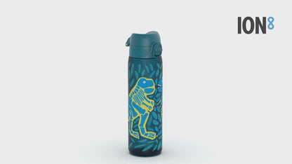Leak Proof Slim Water Bottle, Recyclon™, Dinosaurs, 500ml (18oz)
