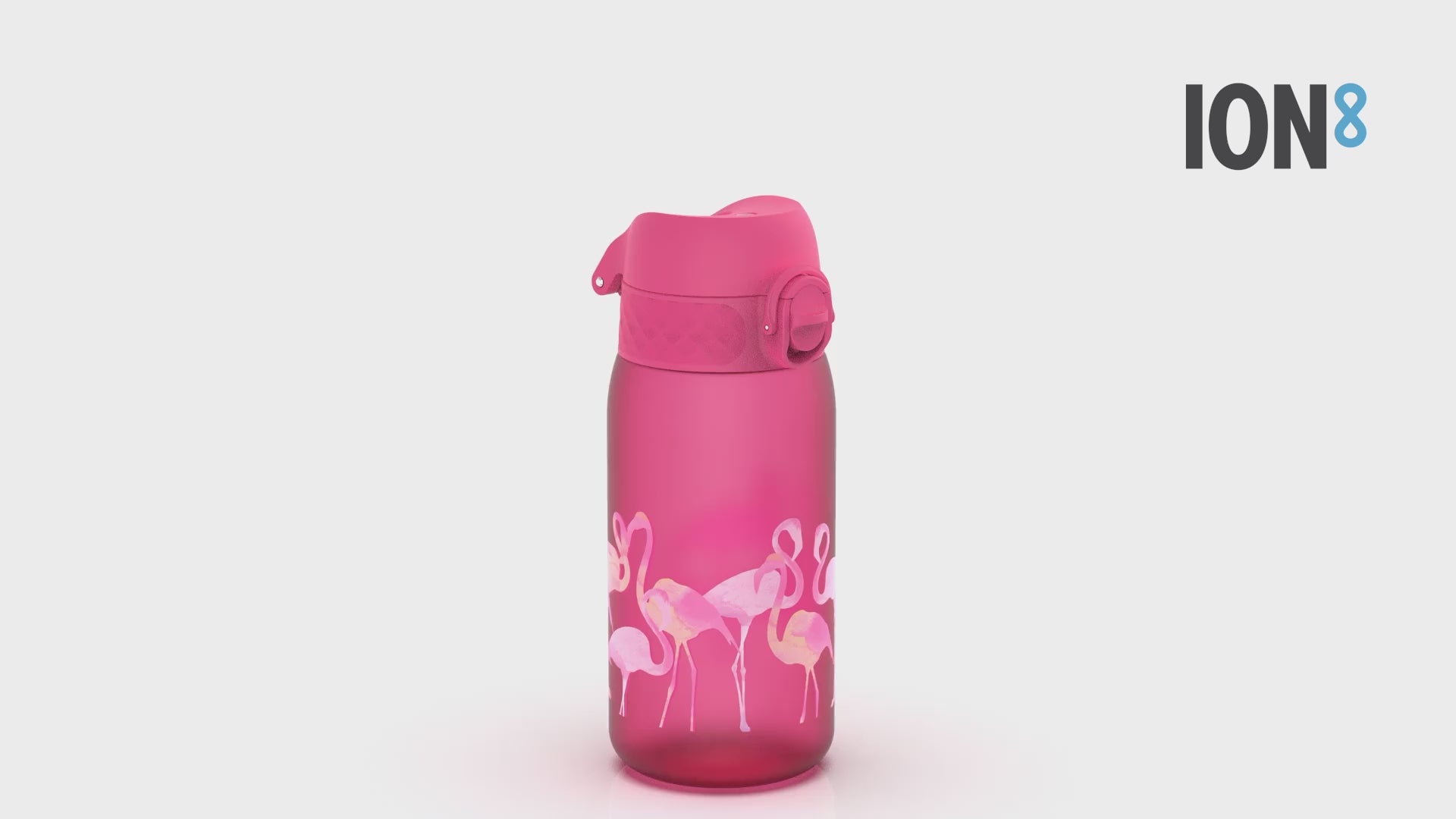 360 Video View of Ion8 Leak Proof Kids Water Bottle, BPA Free, Flamingos,400ml (13oz)
