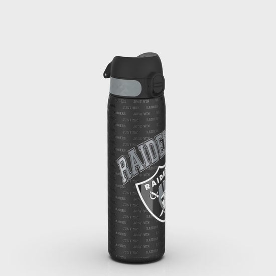 360 Video of Ion8 Leak Proof Slim Water Bottle, Stainless Steel, NFL Raiders, 600ml (20oz)