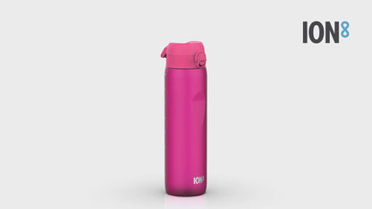 360 Video View of Ion8 Leak Proof 1 litre Water Bottle, BPA Free, Pink, 1100ml (36oz)