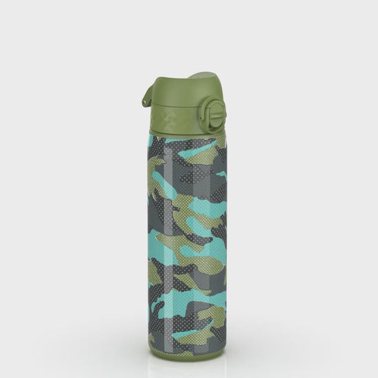 360 video of Ion8 Leak Proof Slim Water Bottle, Vacuum Insulated Stainless Steel, Camouflage, 500ml (17oz)