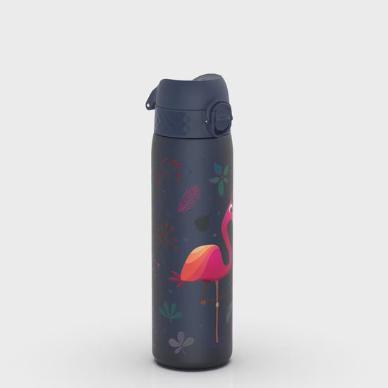 360 Video View of Ion8 Leak Proof Slim Water Bottle, BPA Free, Flamingo, 600ml (20oz)