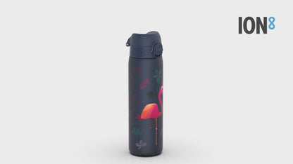 360 Video View of Ion8 Leak Proof Slim Water Bottle, BPA Free, Flamingo, 600ml (20oz)