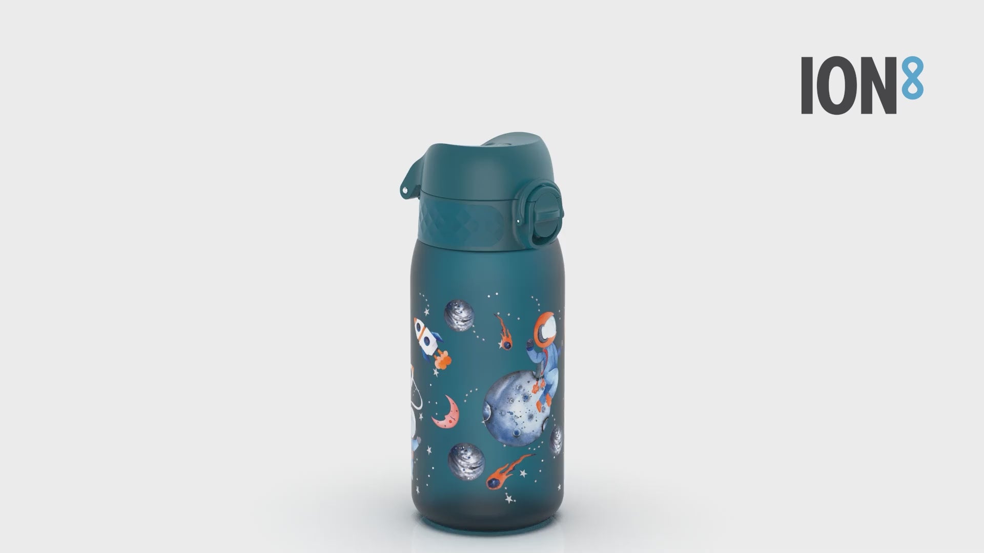360 Video View of Ion8 Leak Proof Kids Water Bottle, BPA Free, Space, 400ml (13oz)