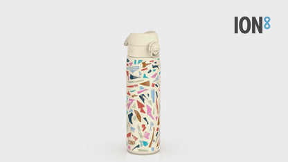 Leak Proof Slim Thermal Steel Water Bottle, Vacuum Insulated, Terrazzo, 500ml (17oz)