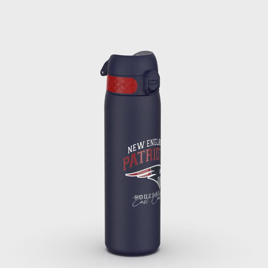 360 Video of Ion8 Leak Proof Slim Water Bottle, Stainless Steel, NFL Patriots, 600ml (20oz)