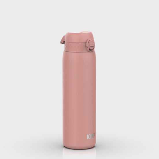360 Video View of Ion8 Leak Proof 1 Litre Water Bottle, Stainless Steel, Ash Rose, 1200ml (40oz)