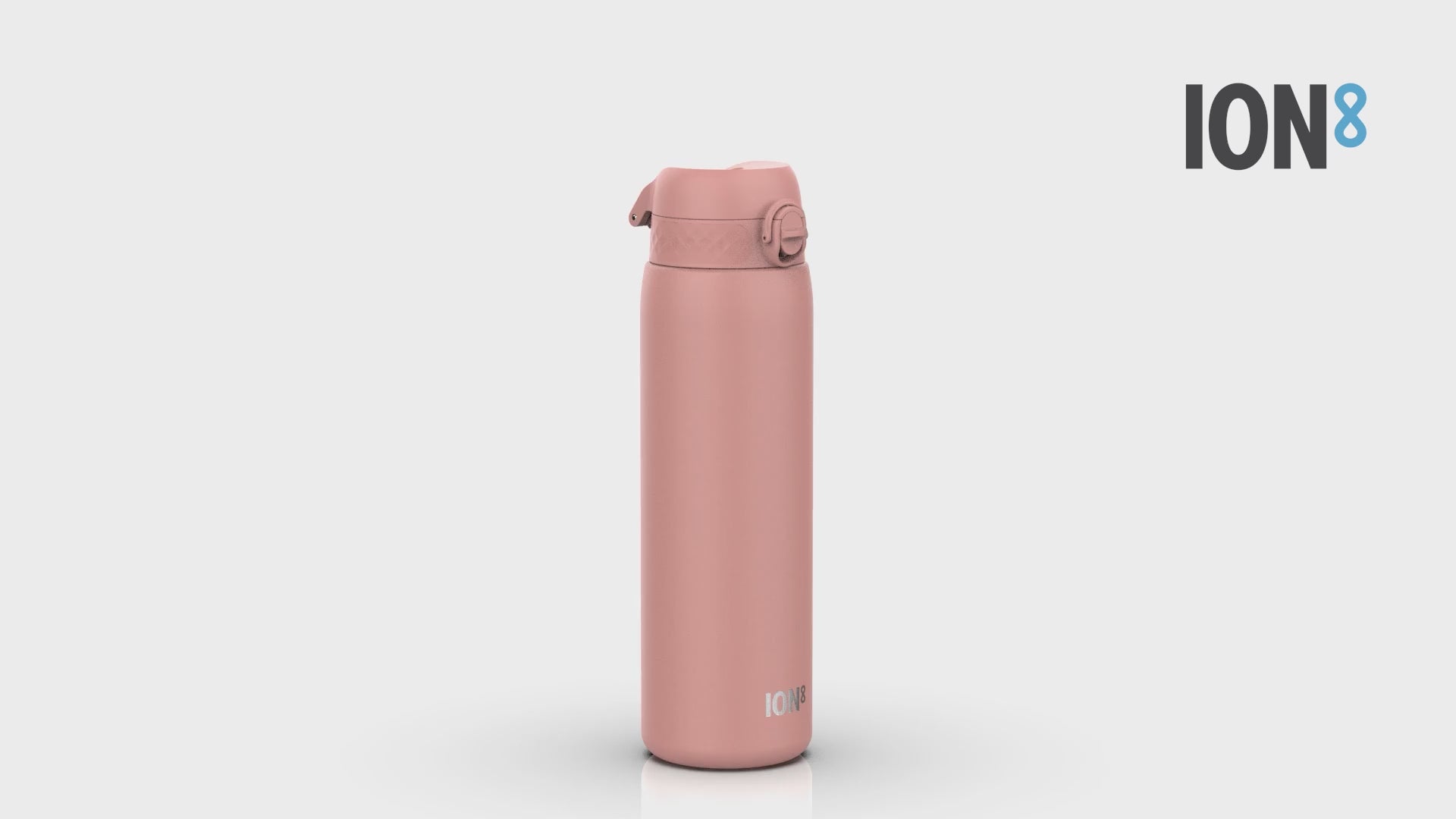 360 Video View of Ion8 Leak Proof 1 Litre Water Bottle, Stainless Steel, Ash Rose, 1200ml (40oz)
