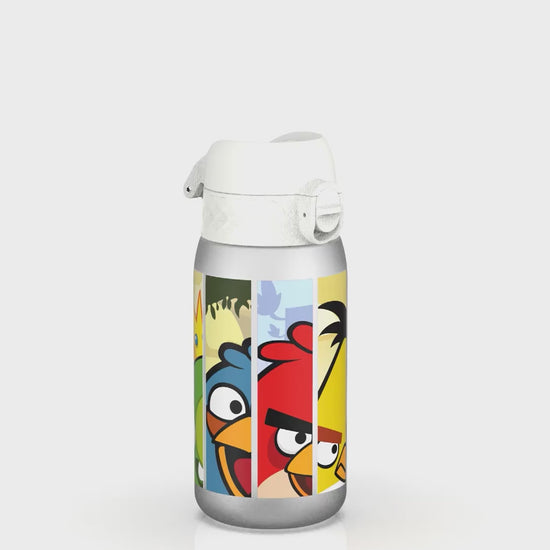 360 Video of Ion8 Leak Proof Water Bottle, BPA Free, Angry Birds Stripe Faces, 400ml (13oz)