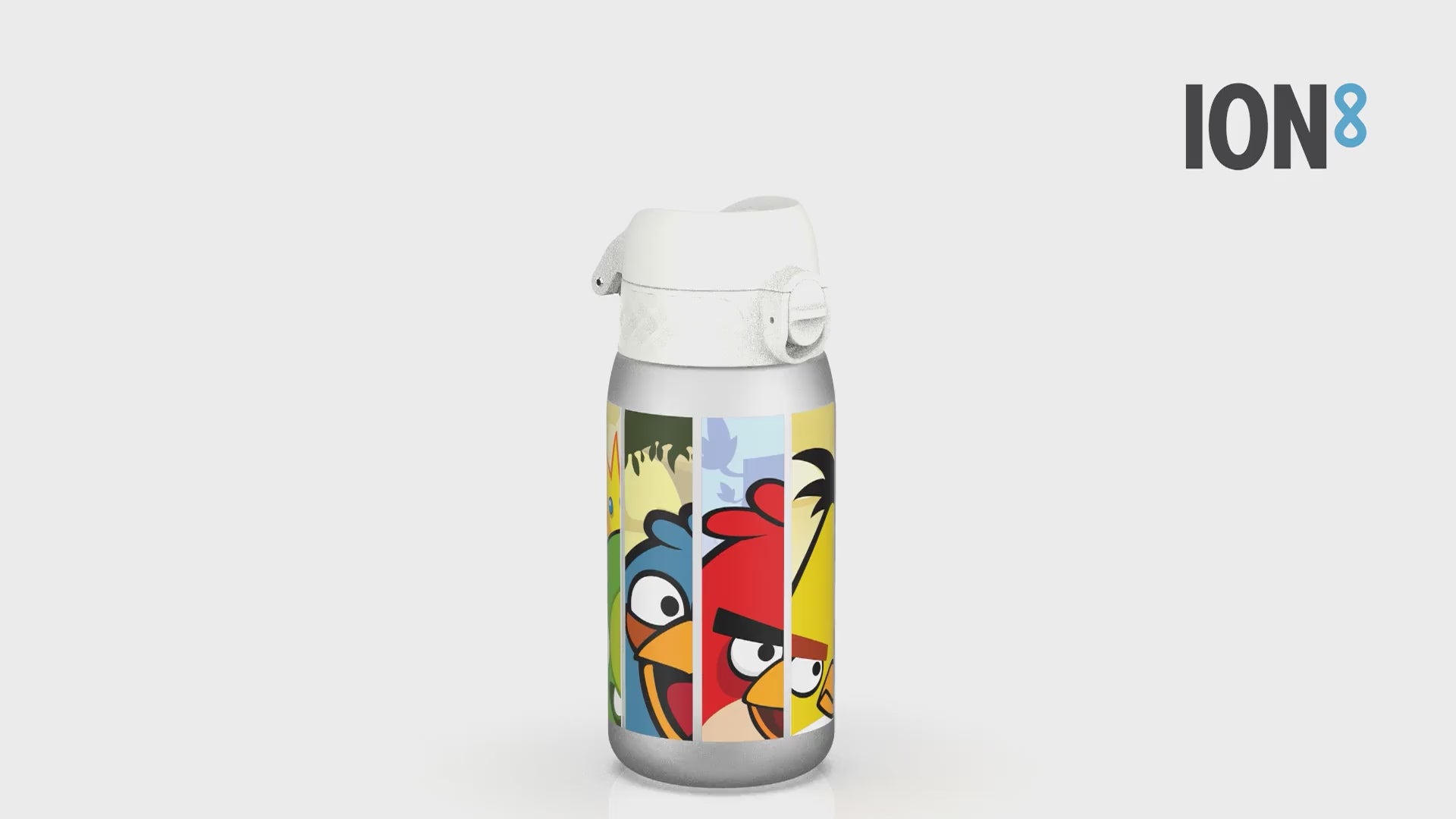 360 Video of Ion8 Leak Proof Water Bottle, BPA Free, Angry Birds Stripe Faces, 400ml (13oz)