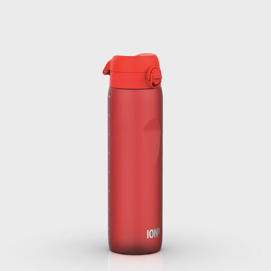 360 Video View of Ion8 Leak Proof 1 litre Water Bottle, BPA Free, Red, 1100ml (36oz)