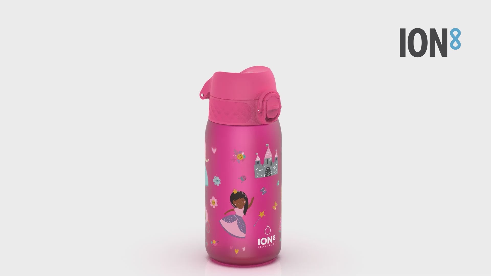 360 Video View of Ion8 Leak Proof Kids Water Bottle, BPA Free, Princess, 400ml (13oz)