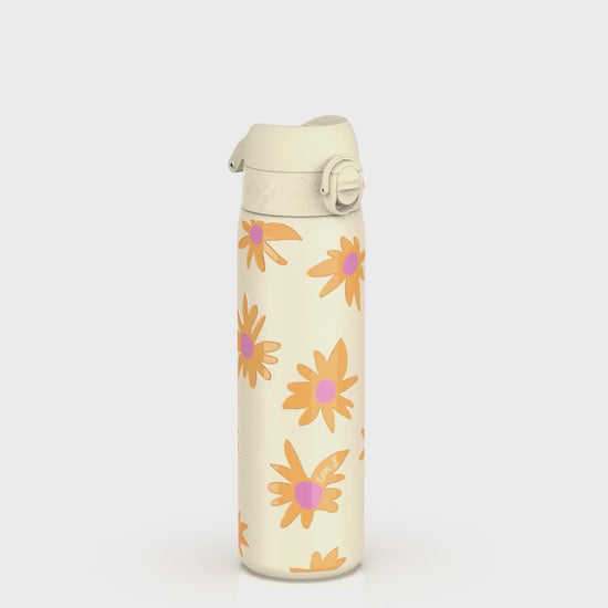 360 video of Ion8 Leak Proof Slim Water Bottle, Vacuum Insulated Stainless Steel, Simple Flower, 500ml (17oz)